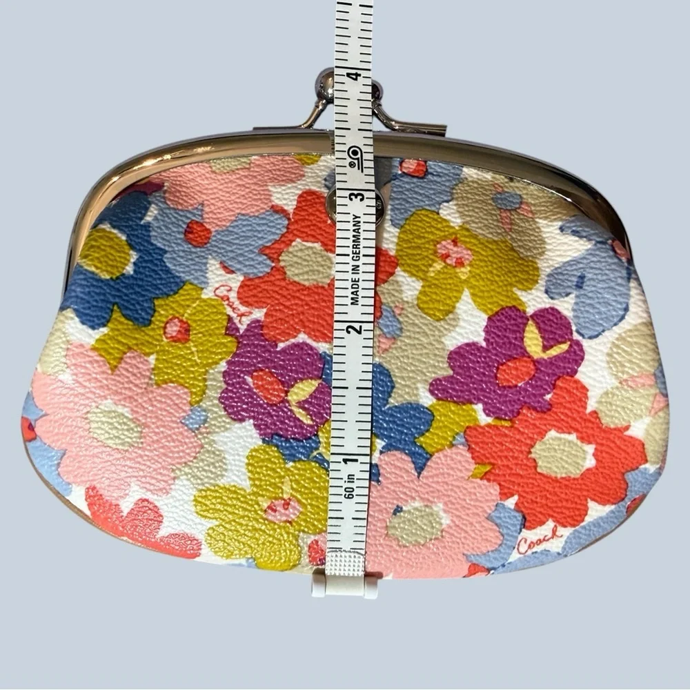 Coach Peyton Floral Kiss-Lock Coin Purse - Multicolor, NWOT - Picture 6 of 8